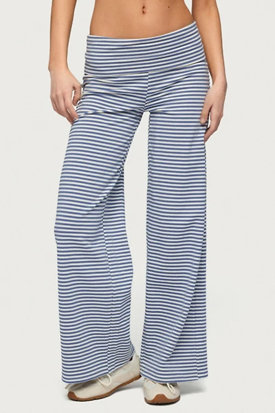 Edikted Petite Lilah Striped Fold Over Pants