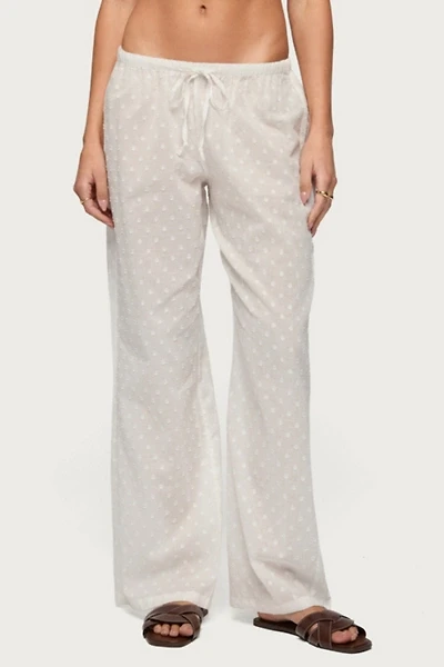 Edikted Embroidered Polka Dot Sheer Cotton Pants