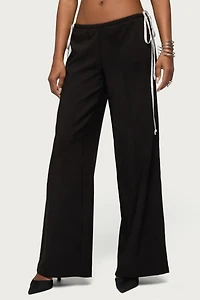 Edikted Mikah Dotted Ribbon Wide Leg Pants