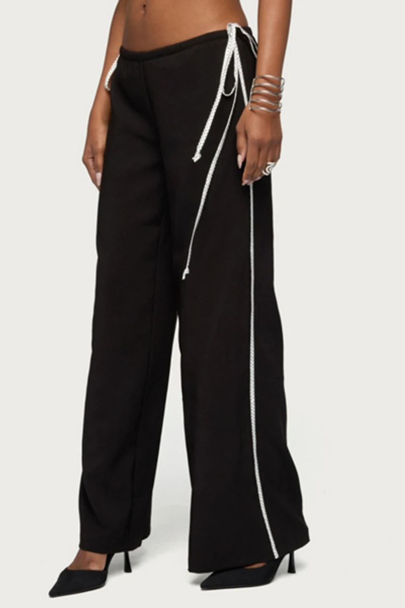 Edikted Mikah Dotted Ribbon Wide Leg Pants