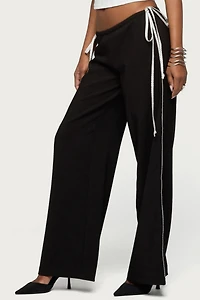 Edikted Mikah Dotted Ribbon Wide Leg Pants