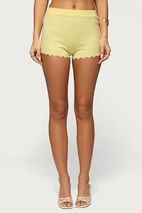 Edikted Rosie Scalloped Knit Shorts