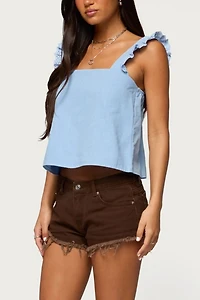 Edikted Josefina Low Rise Denim Shorts