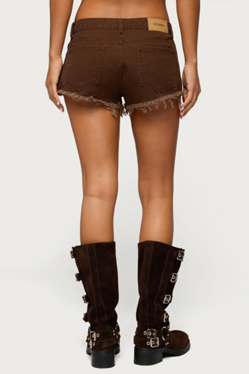 Edikted Josefina Low Rise Denim Shorts