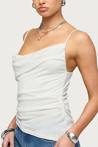 Edikted Asymmetric Cowl Neck Tank Top