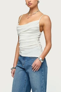 Edikted Asymmetric Cowl Neck Tank Top