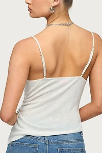 Edikted Asymmetric Cowl Neck Tank Top