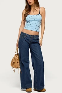 Edikted Carlah Contrast Polka Dot Tank Top