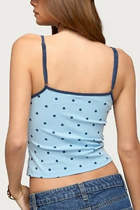 Edikted Carlah Contrast Polka Dot Tank Top
