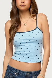 Edikted Carlah Contrast Polka Dot Tank Top