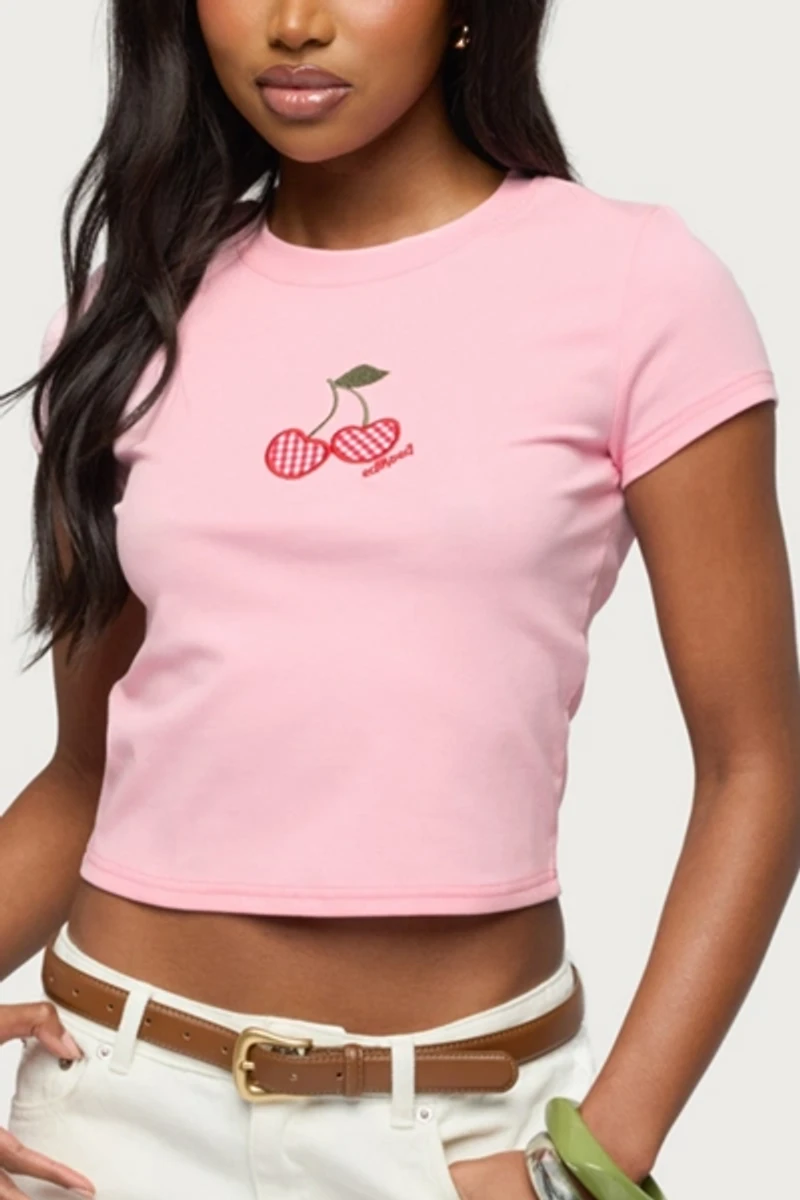 Edikted Cherry Crush T Shirt