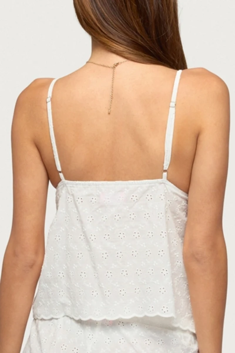 Edikted Talula Eyelet Babydoll Top