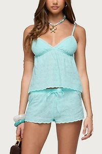 Edikted Talula Eyelet Babydoll Top