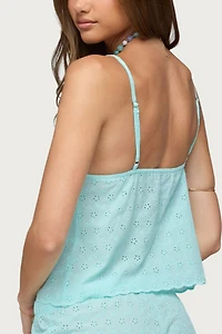 Edikted Talula Eyelet Babydoll Top