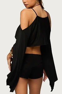 Edikted Ivanna Cutout Cape Cropped Top