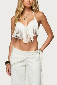 Edikted Kienna Fringed Bra Top