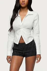 Edikted Jovie Twisted Lace Up Tailored Shirt