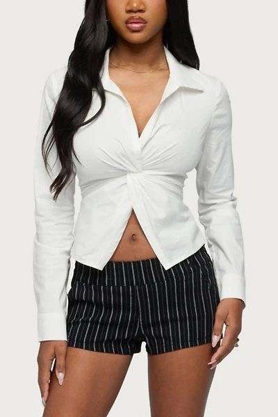 Edikted Jovie Twisted Lace Up Tailored Shirt