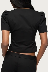 Edikted Thea Twill Button Up Top