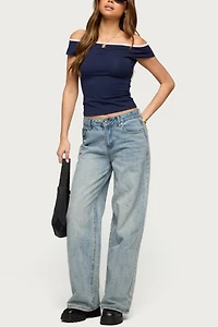 Edikted Dellah Contrast Off Shoulder Top