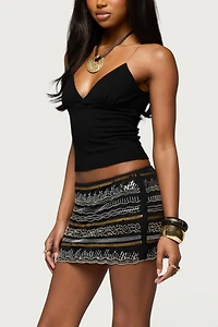 Edikted Zasha Clear Straps V Neck Top