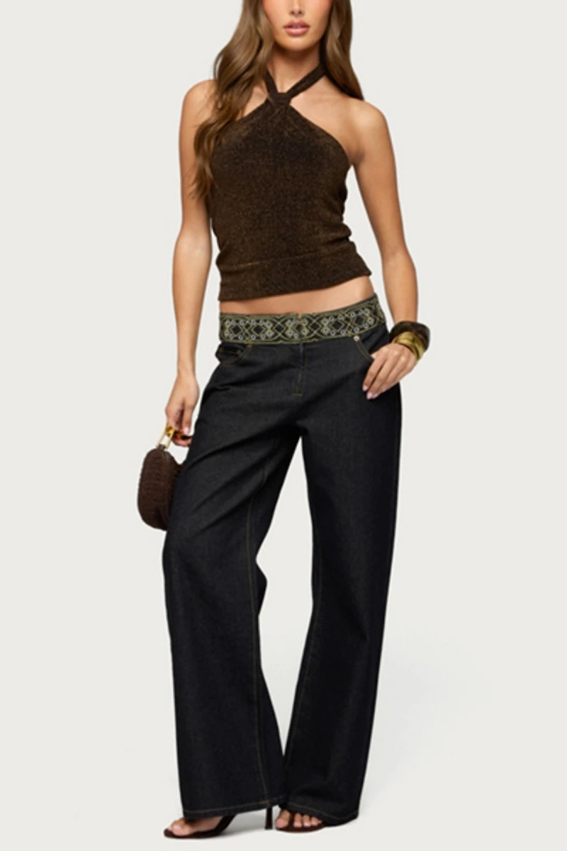 Edikted Katalya Glitter Halter Top