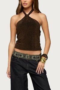 Edikted Katalya Glitter Halter Top
