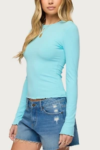 Edikted Galah Ribbed Long Sleeve T Shirt