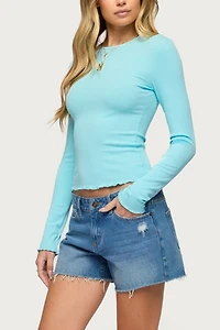 Edikted Galah Ribbed Long Sleeve T Shirt