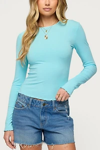 Edikted Galah Ribbed Long Sleeve T Shirt