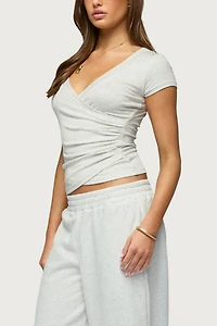 Edikted Iria V Neck Wrapped Top