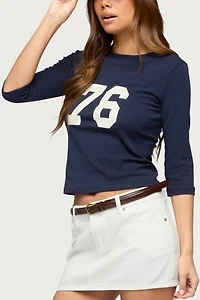 Edikted Seventy Six Quarter Sleeve T Shirt