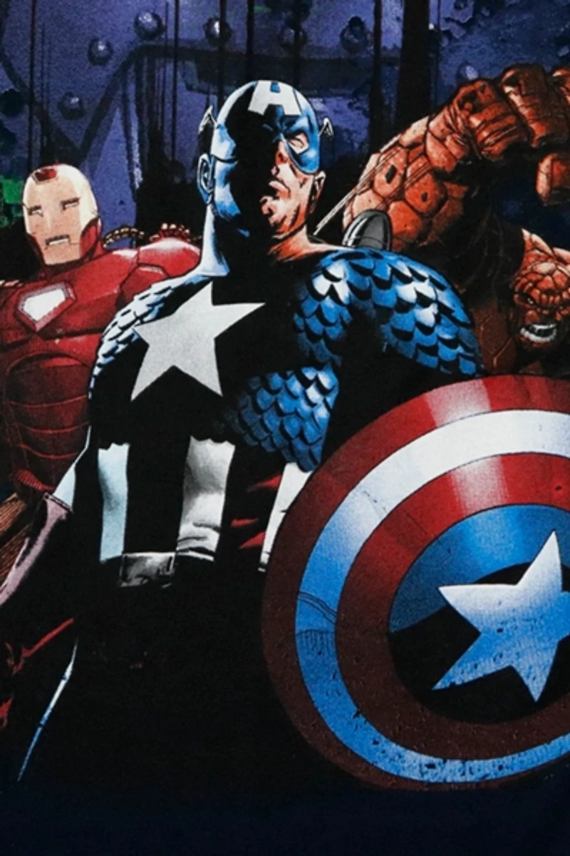 Vintage Marvel Mad Engine Superheroes Graphic T-Shirt