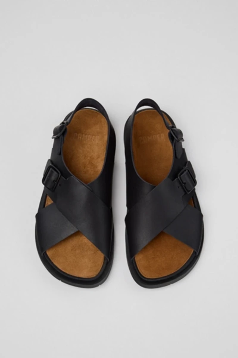 Camper Lluc Leather Crossover Sandal