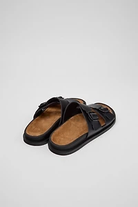 Camper Lluc Leather 2-Strap Slide Sandal