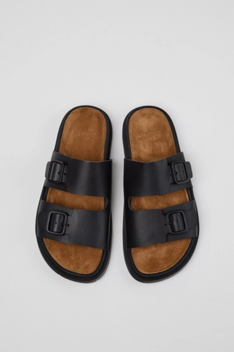 Camper Lluc Leather 2-Strap Slide Sandal