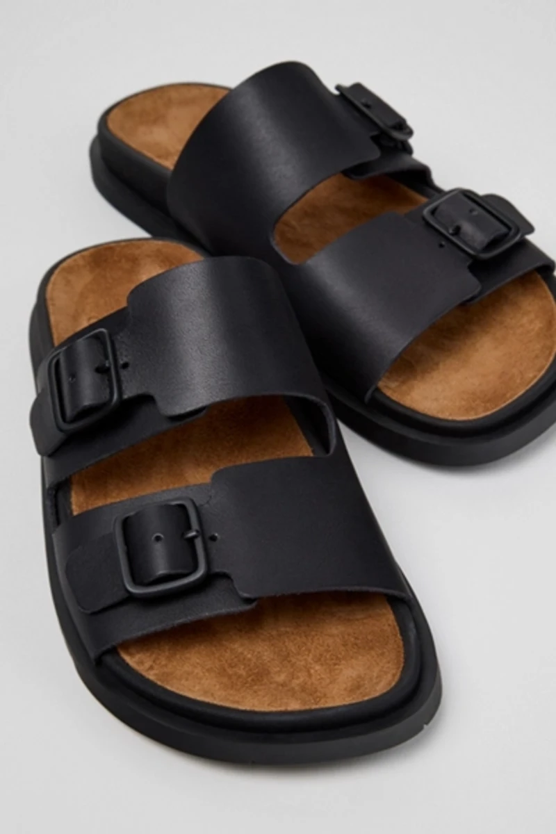 Camper Lluc Leather 2-Strap Slide Sandal