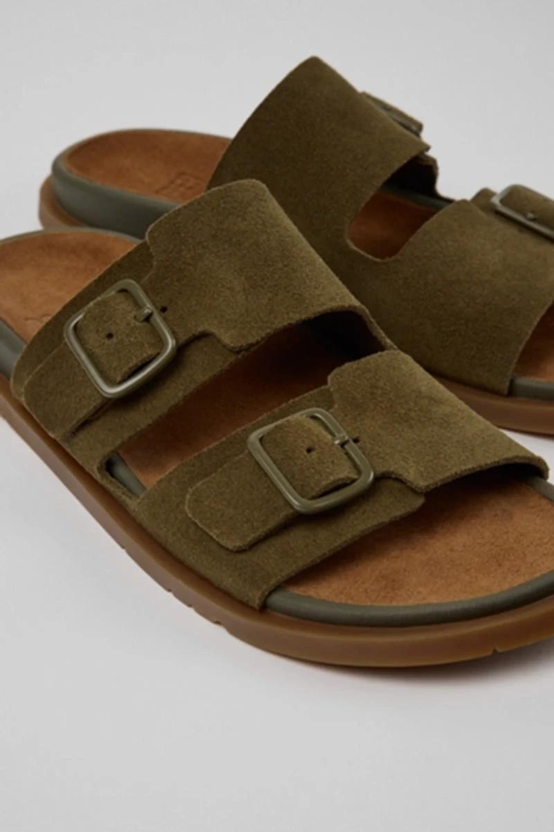 Camper Lluc Leather 2-Strap Slide Sandal