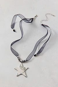 Georgia Statement Pendant Ribbon Necklace