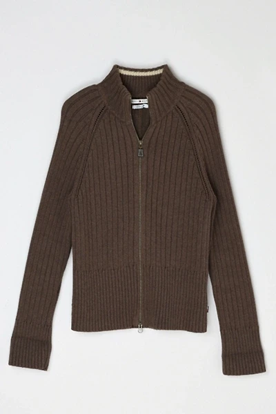 Vintage Y2k Tommy Hilfiger Ribbed Knit Zip-Up Sweater