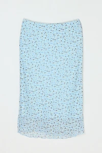 Vintage Y2k Light Blue Printed Midi Skirt