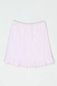 Vintage Y2k Light Pink Embroidered Mini Skirt