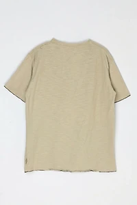 Vintage Y2k Ferruche Button-Neck Graphic T-Shirt