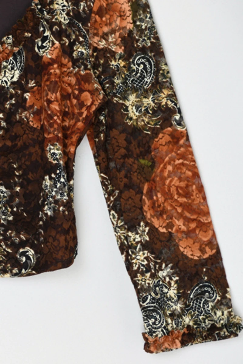 Vintage Y2k Lacy Ruched Crop Top