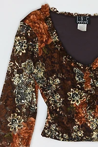 Vintage Y2k Lacy Ruched Crop Top