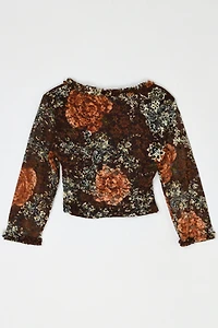 Vintage Y2k Lacy Ruched Crop Top