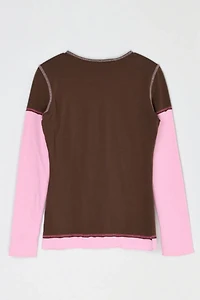 Vintage Y2k "Make A Difference" Contrast-Stitched Tee