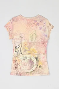 Vintage Y2k Rhinestoned Printed Tee