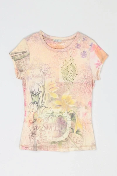 Vintage Y2k Rhinestoned Printed Tee