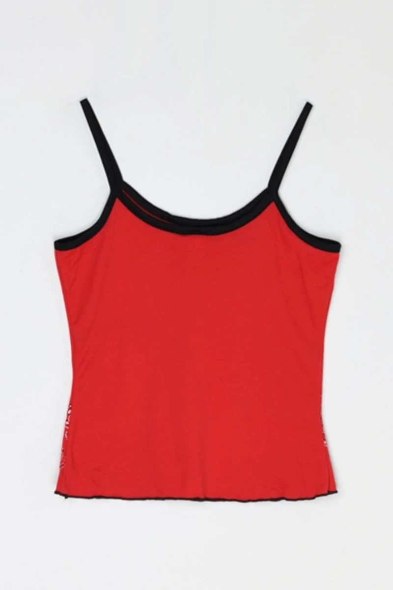 Vintage Y2k Glittered Red & Black Top